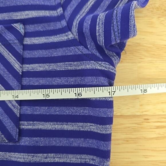 Title Nine Purple Striped Selkie Athletic Tunic Dress Size Small Snap Henley - Picture 11 of 12